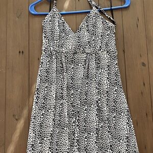 Express Leopard Print Halter Dress
